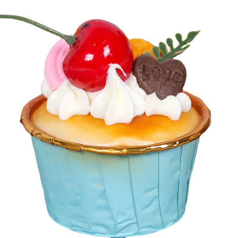6Pcs Artificial Fake Cupcake Decorative Simulation Cupcake Model for Display