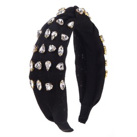 Headband Stylish Embellished Rhinestone Wide Top Knot Fashion Hairbands for Women Girls 26711
