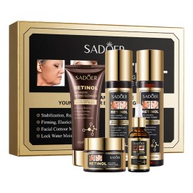 Set Antiedad Retinol 5 Piezas 230ml Crema, Sérum, Tónico