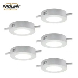 Enbrighten ProLink 55215-T1 Plug-in LED Under Cabinet Puck Lights (5-Pack)