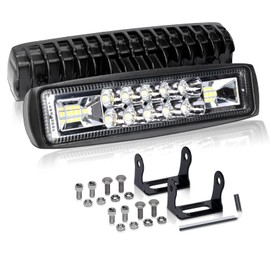 AUXTINGS 6 inch LED Work Light Bar, 24W LED Driving Lamp Spot Flood light 12V 24V Headlight with Mounting Bracket for 4x4 offroad Truck SUV ATV Tractor Motor,2 Pieces