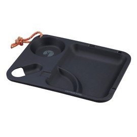 Captain Stag TAKE-FIBER UP-2675 Tableware, Plate, Dish, Lunch Plate, Square, Width 10.2 x Depth 7.9 x Height 1.0 inches (26 x 20 x 2.5 cm), Black