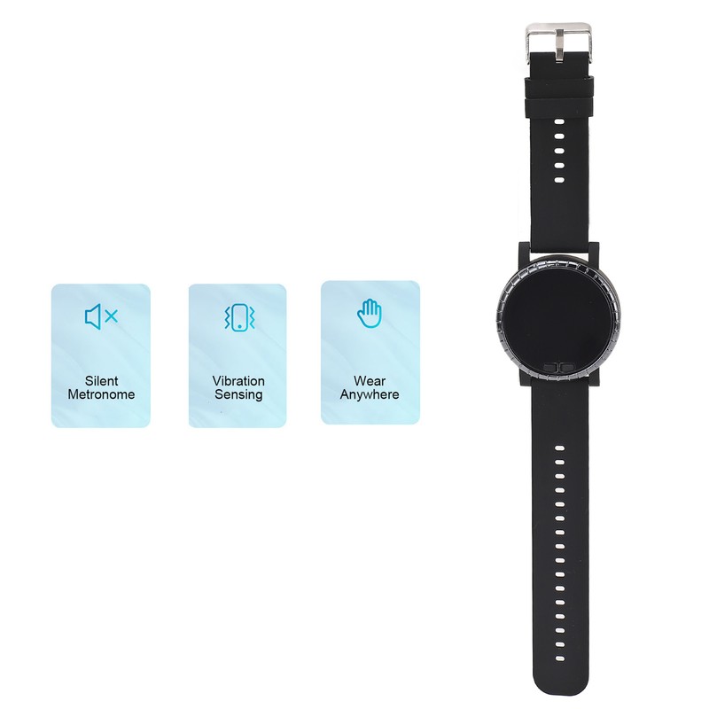 Metronome Wrist Watch Wearable Vibrating BT Connection Multi Functional for