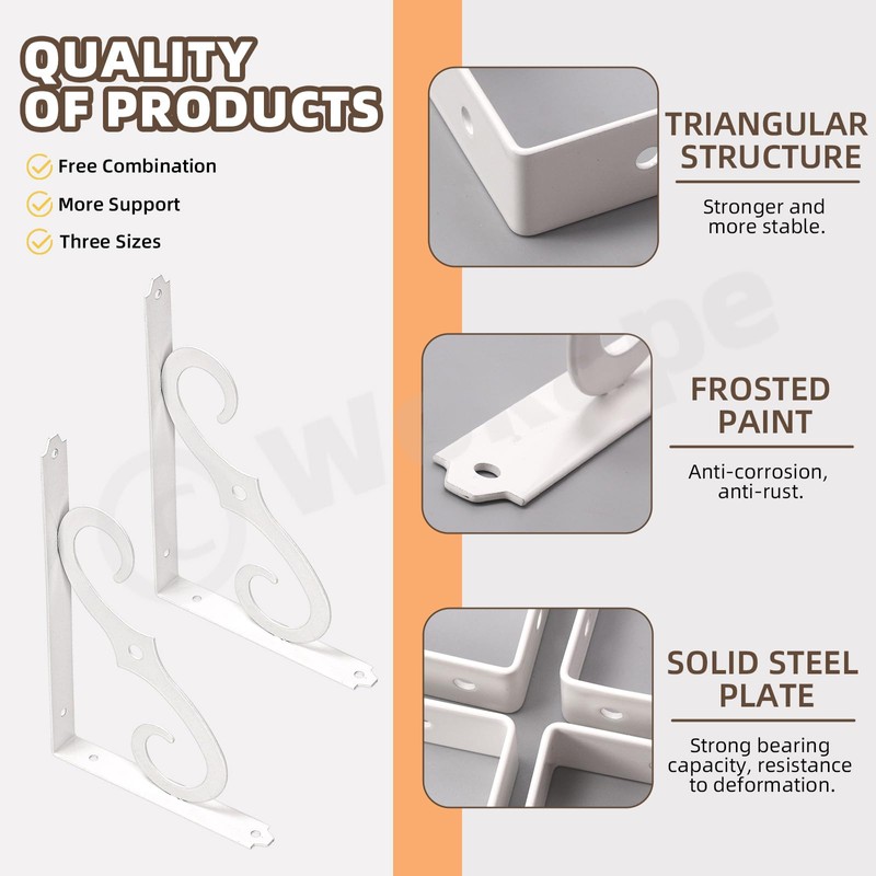 Wokape 2 Pack L Bracket Decorative Shelf Brackets 10 Inch