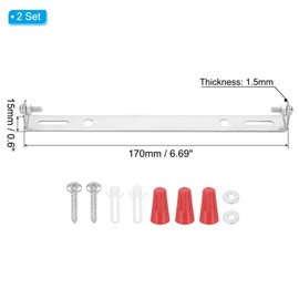 PATIKIL 170mm (6.7") Universal Light Fixture Mounting Bracket Kit, 2 Set Light Crossbar Ceiling Light Plate with Screw for Wall Light Ceiling Light Pendant Chandelier