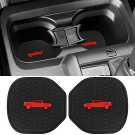 smnuxwm 2PCS Cup Holder Coaster for Toyota Tacoma 2016 2017 2018 2019 2020 2021 2022 2023 Accessories,Silicone Cup Inserts Interior Mats (Red)