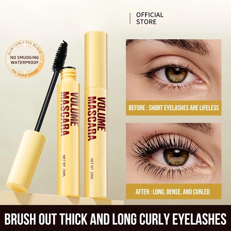 Waterproof Mascara - Black, Volumising & Lengthening Black Mascara, Waterproof