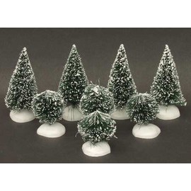 Dept 56 Village Frosted Topiary Trees - Set of 8 #52035