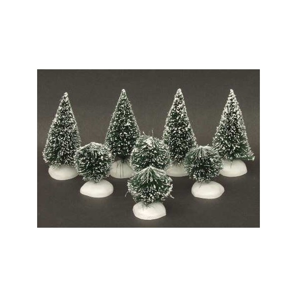 Dept 56 Village Frosted Topiary Trees - Set of 8 #52035