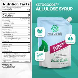 Keto Goods Allulose Sweetener - Sugar Free Keto Syrup, Zero Calorie with No Carbs - No Glycemic Impact Liquid Allulose - 80 OZ