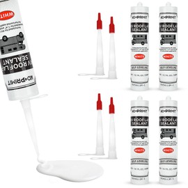 KOOPRIMIT RV Roof Sealant 4 Pack, Self-Leveling Lap Sealant White, Camper Caulk for RV Roofing, Maintenance, Repair