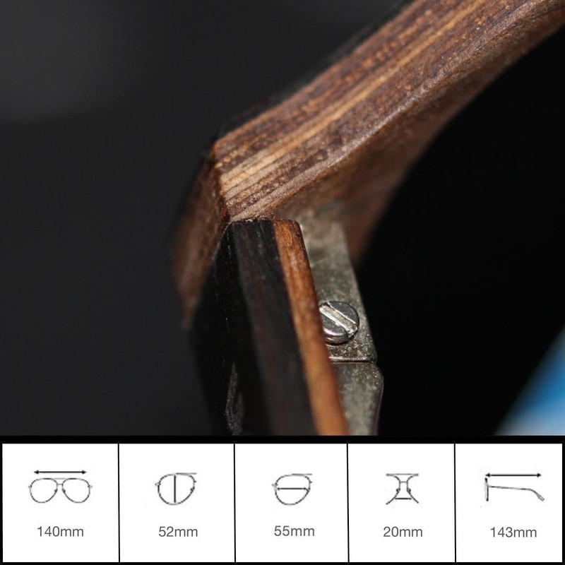 WOODONLY Aviator Wood Polarized Sunglasses - Cool Style Wooden Sun