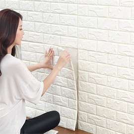 JOLOV 3D Wall Panels Peel and Stick - PE Foam DIY Self Adhesive, Waterproof, Perfect for Interior Wall Decor in Bedroom & Living Room (Bricks, 20pcs)