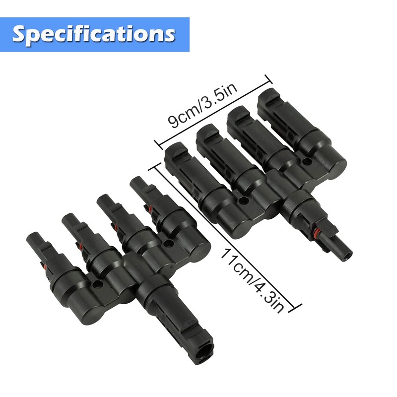 TRAMILY Solar Panel PV 1 to 4 T Branch Connector