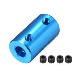 sourcing map 6 mm to 6 mm Bore Rigid Clutch Bolt L25XD14 Aluminium Alloy Shaft Coupling Connector Engine Accessories Blue