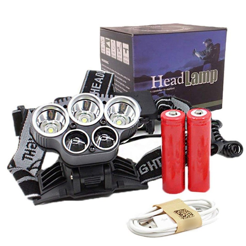 5 LED XM L T6 XPE Headlight 15000 lumens LED