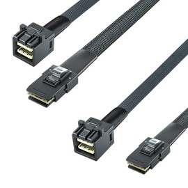 H!Fiber.com SFF-8643 to SFF-8087 Internal Mini SAS HD Cable, 100-Ohm, 0.5-m(1.6ft), 2 Pack