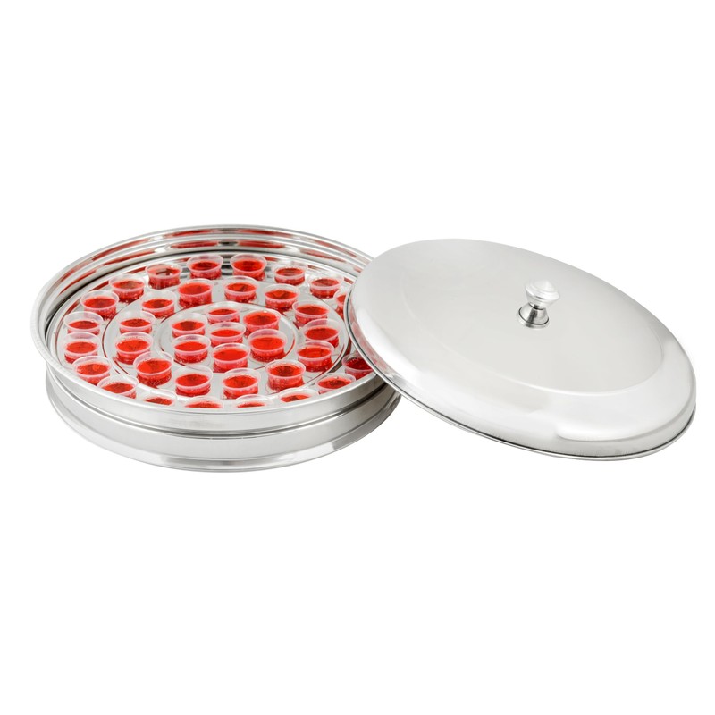 VJR Holy Communion Tray for Churches with Lid, Premium Stainless