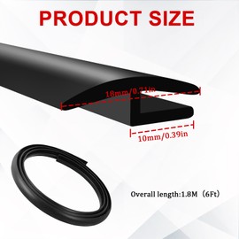 1.8M/6Ft Windshield Cowl Molding Rubber Seal Strip Trim, Front Rear Windshield Seal, Car Weather Stripping, Window Sunroof Seal for Most Cars Trucks SUV