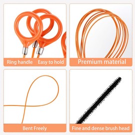 LauCentral 32-Inch Drain Snake Tools (7 Pack) – Hair Clog Remover, Reusable Drain Unblocker Tool, Anti-Break Metal with Nylon Coating Sink Snake for Tub, Kitchen, Bathroom, and Shower Plug Holes