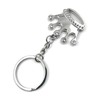 H-Customs Crown with Crystals King Silver Keyring Pendant, silver