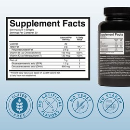 The 'Pause Life Omega 3, Vitamin D & K2, Gluten Free Supplement, Fish Oil and Vitamin Formula, Immune Support, Daily Wellness Routine, Natural Ingredients, Dairy Free, Unflavored, 120 Softgels