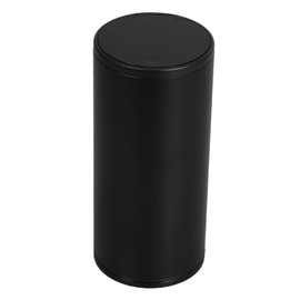 ULTECHNOVO Automotive Trash Can with Lid Press Type Car Garbage Bin Mini Vehicle Waste Bin for Home Office Easy One Hand Operation Chic Design for Car Interior Black