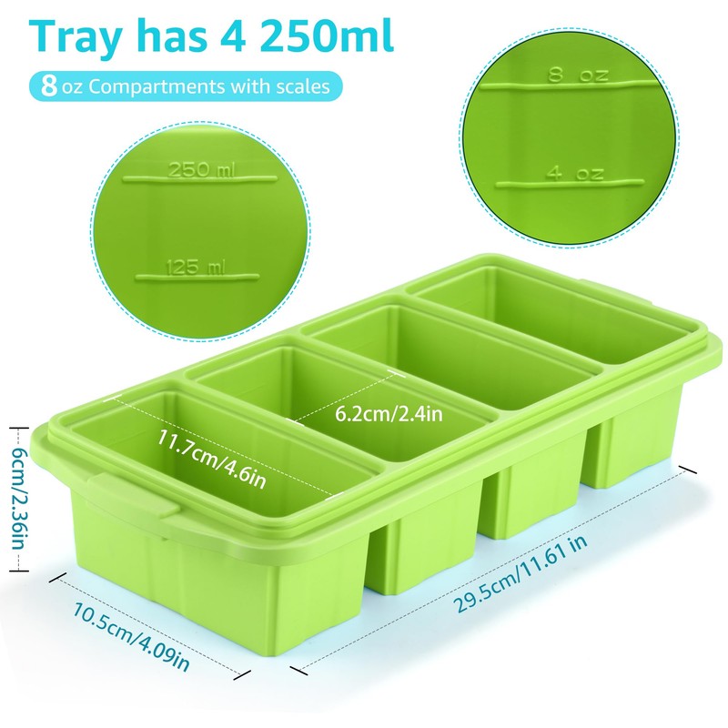 Ztomine Silicone Freezer Tray With Lid - Silicone Freezer Food