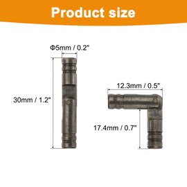 uxcell 20Pcs Invisible Barrel Hinges, 5x30mm Brass Concealed Hinge, Hidden Barrel Hinge, Small Concealed Hinges for Jewelry Box, Music Boxes, Small Woodworking Projects, Black