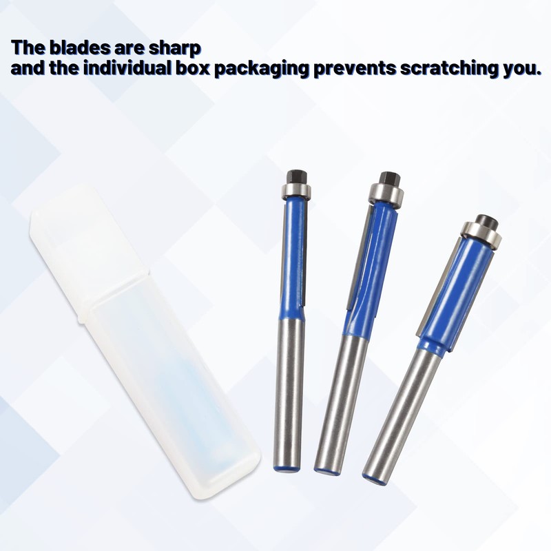 LEONTOOL 4pcs Flush Trim Router Bit Set 1/4" Shank Top