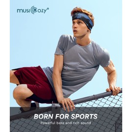 MUSICOZY Bluetooth 5.2 Sleep Headband Headphones, Wireless Sweatproof Earbuds for Sleeping, Sports, Workout, Running, Travel, Yoga - Ideal Gift for Men & Women