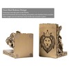 BOIHEGU Lion Statue Bookends, 7 inch Resin Exquisite Lion Statue(Set