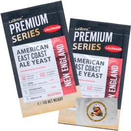 LalBrew New England Brewing Yeast (2 Pack) - American Ale Yeast - Make Beer At Home - 11 g Sachets - Saccharomyces cerevisiae - Sold by CAPYBARA Distributors Inc.