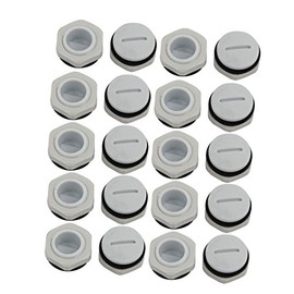 sourcing map GLW-PG11 Nylon Connector Thread Cable Gland End Cap Cover Grey Pack of 20