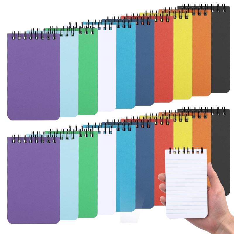 JIANTA Pocket Notebook A7, 50 Sheets/20Pack Small Spiral Notebook Lined,