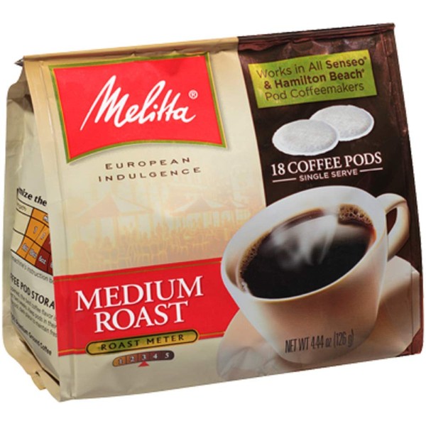 Melitta 75448 Medium Roast Soft Pod Pack 18 Count