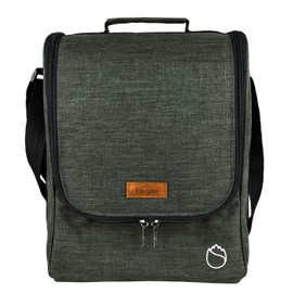 Freshore Insulated Wine 3 Bottle Carriers Tote Travel Cooler Gift Bag For Airplane Liquor With Padded Shoulder Strap(Dark Green)