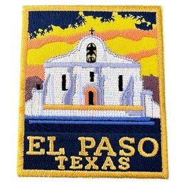 El Paso Texas Patch (3.5 inch) Embroidered Iron on Sew on Patch Badge for Travel USA Souvenir Rio Grande Holiday Emblem Craft Gift Patch