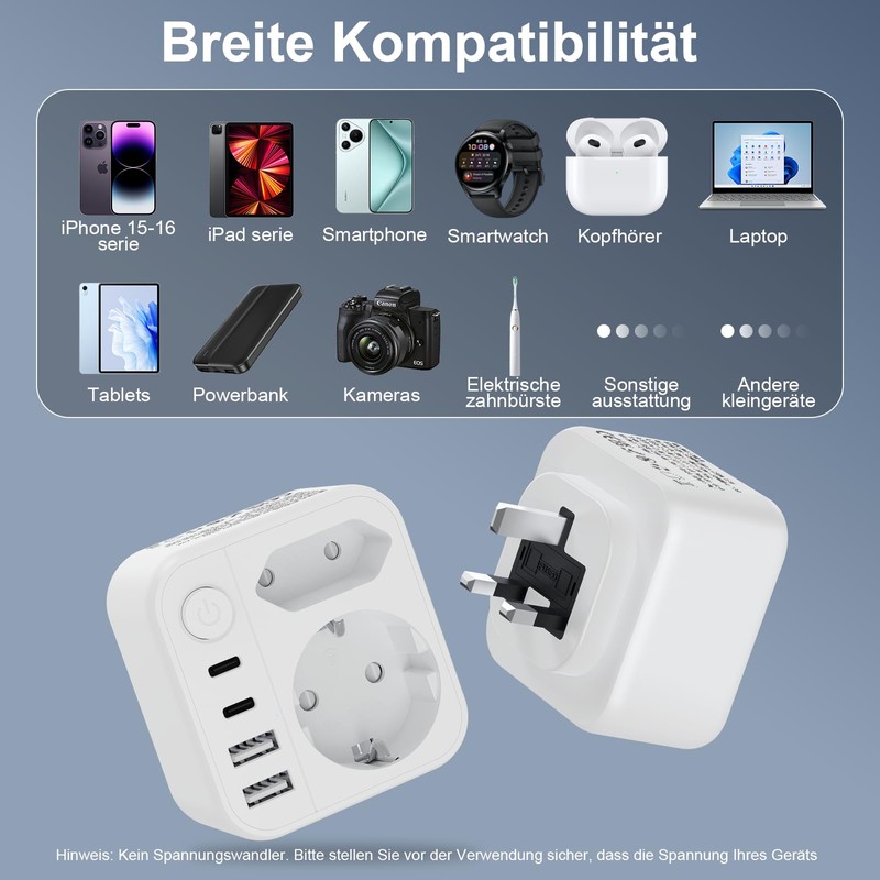 Travel Adaptor UK Adapter Socket Travel Adapter UK