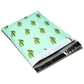 10x13 - Cute Mint Cactus Designer Printed Poly Mailers Shipping Envelopes Self Sealing Boutique Custom Bags (30 Pcs)