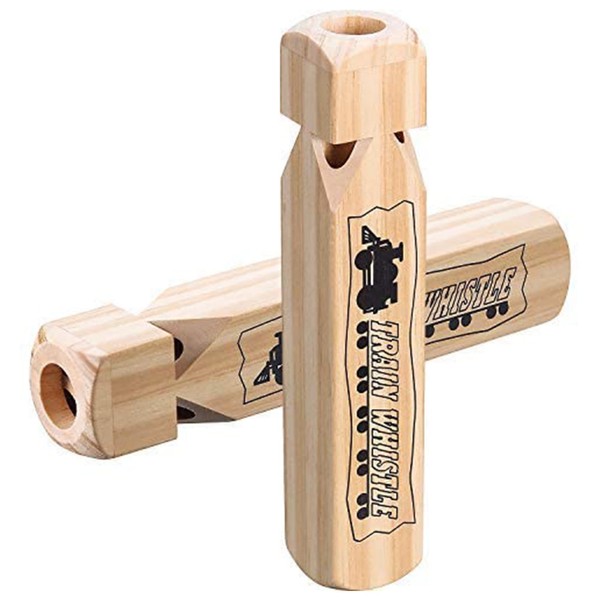 Tatuo 2 Pcs 7.4 Inch Train Whistles for Kids Wooden
