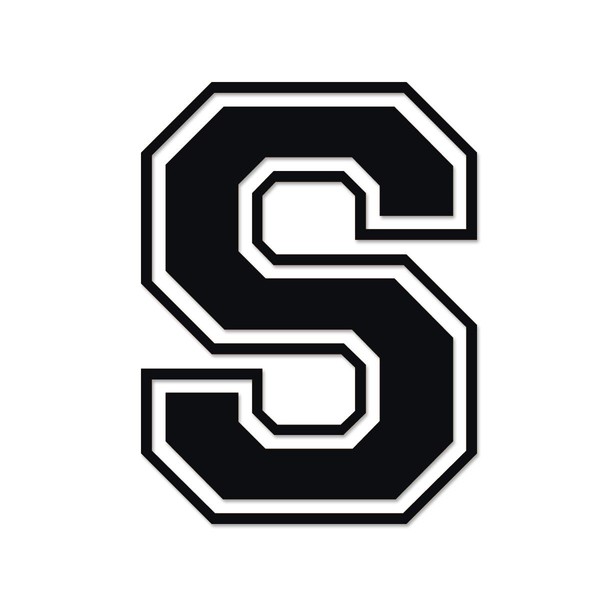 Applicable Pun Varsity Letter S - Vinyl Decal for Outdoor