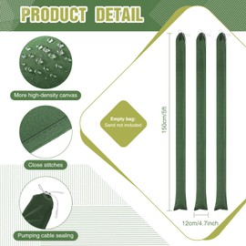 Shappy 5 Pcs 5' x 4.7'' Tube Sand Bags for Flooding Long Sand Bags Thickened Reusable Canvas Flood Protection Sandbag Tube Empty Rain Wind Flood Water Barrier for Door Window Rain Water Control