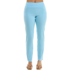 Zac & Rachel Women's Plus Size Millennium Fabric Pull-On Slim Leg Pant, Polar Wind, 22W