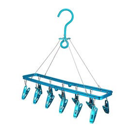 KANGCAI Underwear Hangers for Drying Metal Clothes Drying Rack, Laundry Drying Racks,Drying Racks, Foldable Laundry Clips,Small Drying Clothes, pins, Clips for Apartments （Blue）