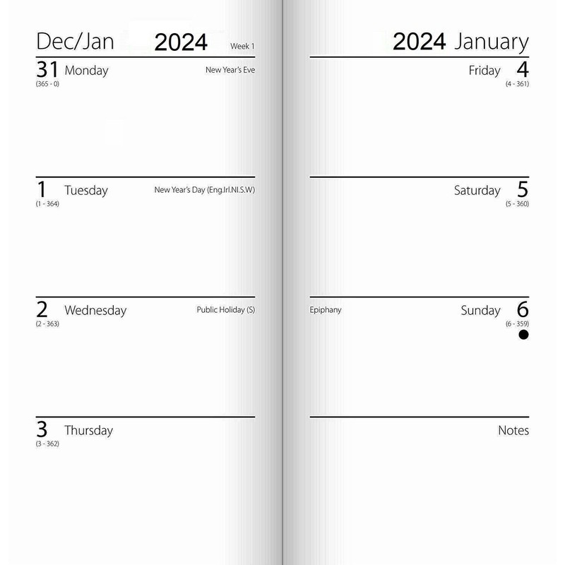 2025 Diary Slim Week to View Fashion soft padded hardback