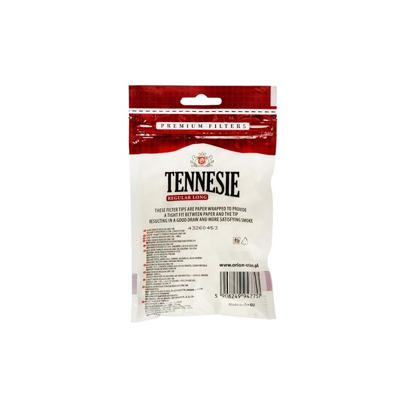 Tennesie Regular 8mm Long Premium filters x 100