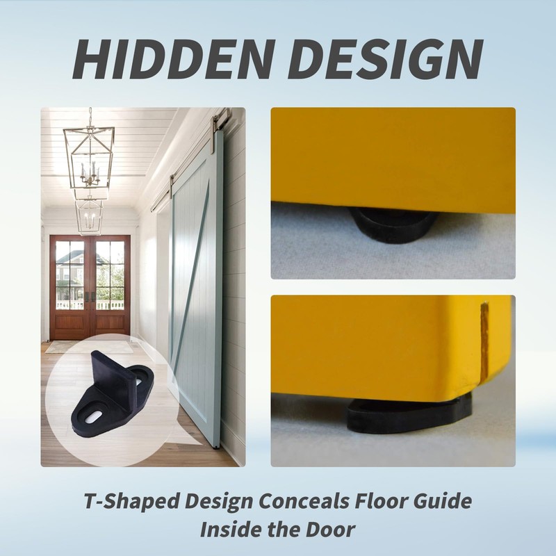 4Pack Black Floor Guide for Sliding Barn Door Hardware T