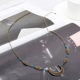 Tgirls Diademas bohemias de luna creciente con cristales para la cabeza, accesorios para el cabello vintage para mujeres y niñas (bronce-2)