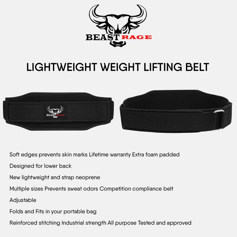 Weight Lifting Belt Double Strength 5.5 Padded Neoprene Back Gym